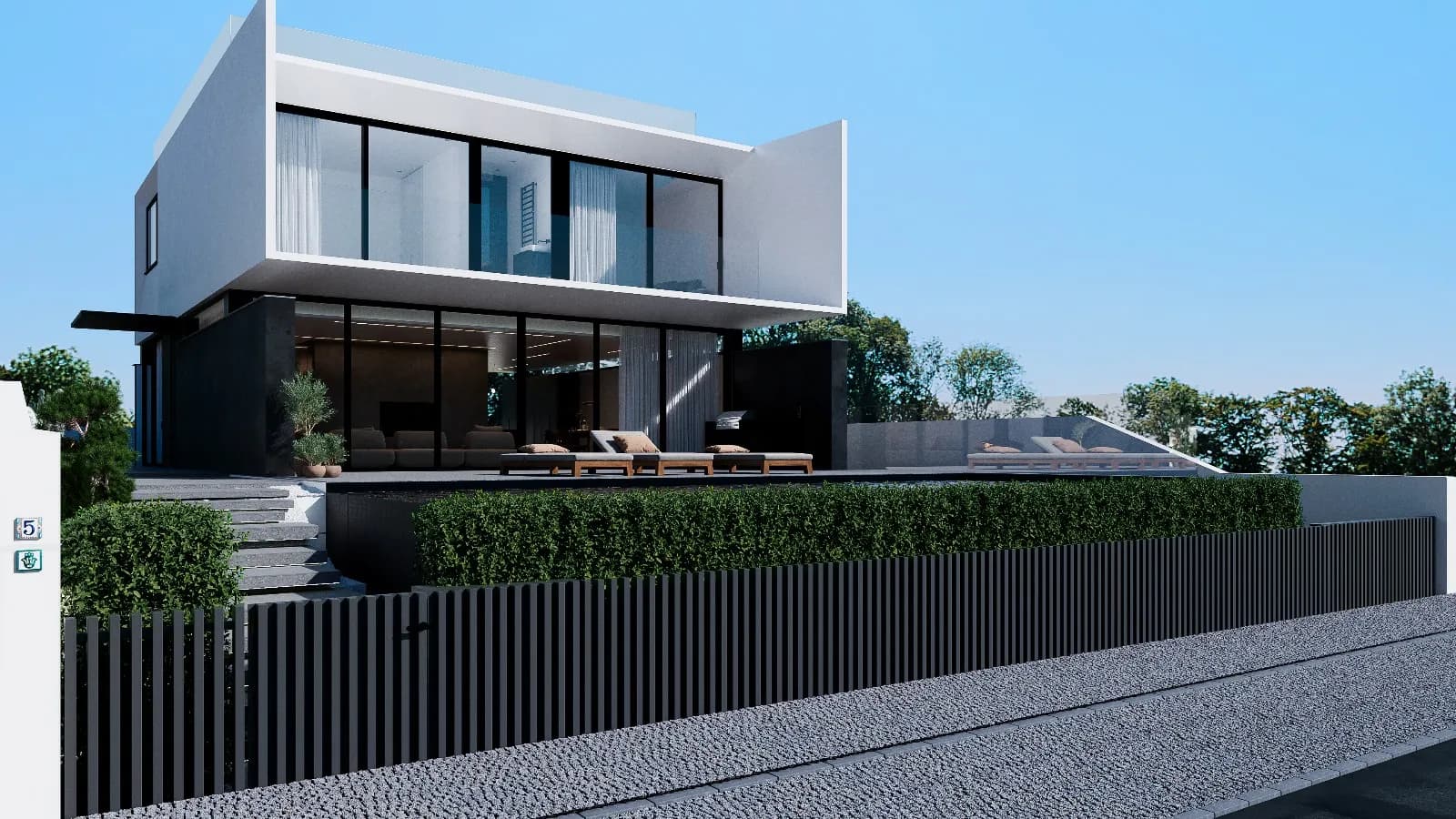 Luxurious contemporary villa, with a lift and indoor and outdoor swimming pools, in Gambelas 3