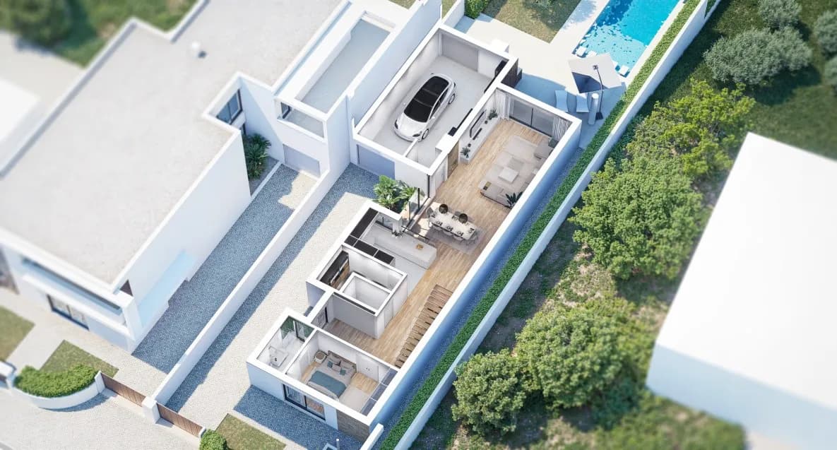 NEW Contemporary Detached House, with swimming pool and garden gallery 18